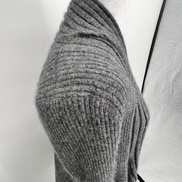 Mercer & Madison Angora Blend Open Cardigan Sweater Womens Size S Gray Rib Knit - Picture 5 of 10